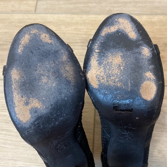 Joie | Sharie | Black Laser Cut Snake Lace‎ Up Pumps - Picture 11 of 13